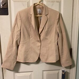 Pant Suit Anne Klein Beige Blazer Suit Jacket & Wide Leg Dress Pants 10 Petite